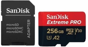 Карта памяти SANDISK micro SDXC 256Gb Extreme Pro UHS-I U3 V30 A2 + ADP (200/140 MB/s)