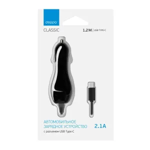 Автомобильное зарядное устройство Deppa USB Type-C, 2.1A (22132)