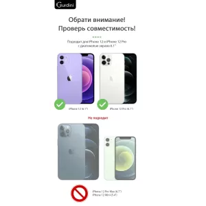 Защитное стекло Gurdini 2.5D Full Cover Glass для iPhone 12/12 Pro