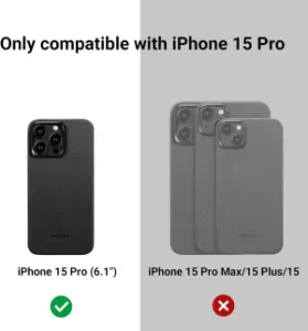 Чехол Pitaka MagEZ Case 4 для iPhone 15 Pro (6.1) Black/Grey Twill