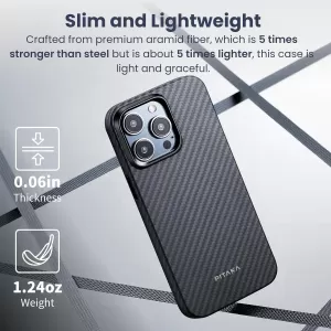 Чехол Pitaka MagEZ Case Pro 4 для iPhone 15 Pro (6.1) Black/Grey Twill