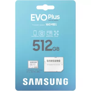 Карта памяти Samsung EVO Plus 512GB MicroSDXC Class 10/UHS-I U3 (MB-MC512SA)