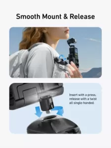 Быстросъемное крепление Telesin на лямку рюкзака для DJI Osmo Pocket 4 / 3