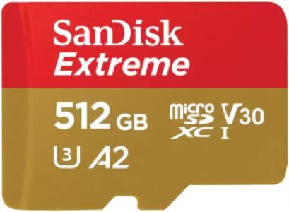 Карта памяти Sandisk Extreme, 512 ГБ MicroSDXC