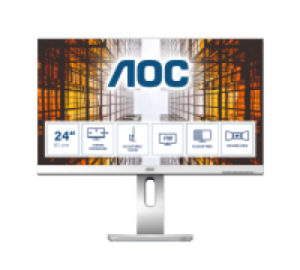 Монитор AOC 24" X24P1, 16:10, IPS, WUXGA, 4ms, 300cd, 60Hz, VGA, DVI, HDMI, DP, USB, SPK, HAS