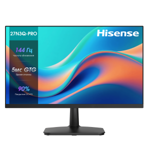 Монитор Hisense 27" 27N3Q-Pro, Full HD, 1920x1080, 16:9, IPS, 5ms, 250cd, 144Hz, HDMI, DP, VGA