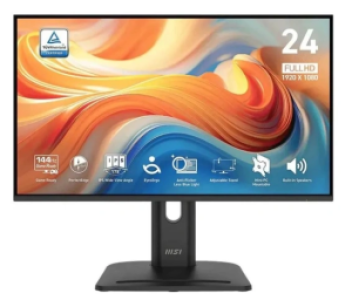 Монитор MSI 23,8" PRO MP245PG E14, 16:9, IPS, FHD, 1ms, 300cd, 144Hz, VGA, HDMI, DP, SPK, HAS