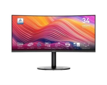 Монитор MSI 34" Modern MD342CQP 1500R, 21:9, VA, UWQHD, 1/4ms, 300cd, 120Hz, HDMI, DP, USB, USB-C, SPK, HAS