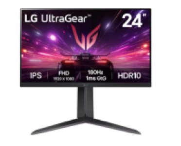Монитор LG 23,8" 24GS65F-B, 16:9, IPS, FHD, 1ms, 300cd, 180Hz, HDMI, DP, HAS