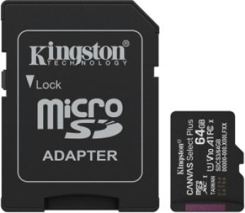 Карта памяти Micro SD Kingston Canvas Select Plus 256GB Class10 150MB/s (SDCS3/256GB) + SD adapter