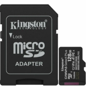 Карта памяти Micro SD Kingston Canvas Select Plus 128GB Class10 150MB/s (SDCS3/128GB) + SD adapter