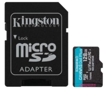 Карта памяти Micro SD Kingston Canvas Go! Plus 128GB Class10 200MB/s (SDCG4/128GB) + SD adapter