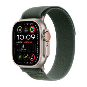 Ремешок для Apple Watch 49mm Trail Loop Natural Titanium Finish M/L Green