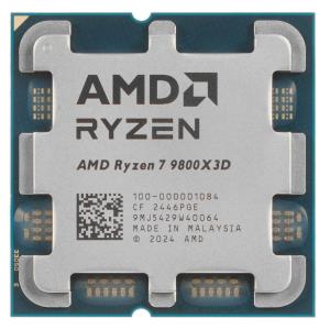 Процессор AMD Ryzen 7 9800X3D, 4.7ГГц, (Turbo 5.2ГГц), 8-ядерный, L3 96МБ, Сокет AM5, OEM (Черный)